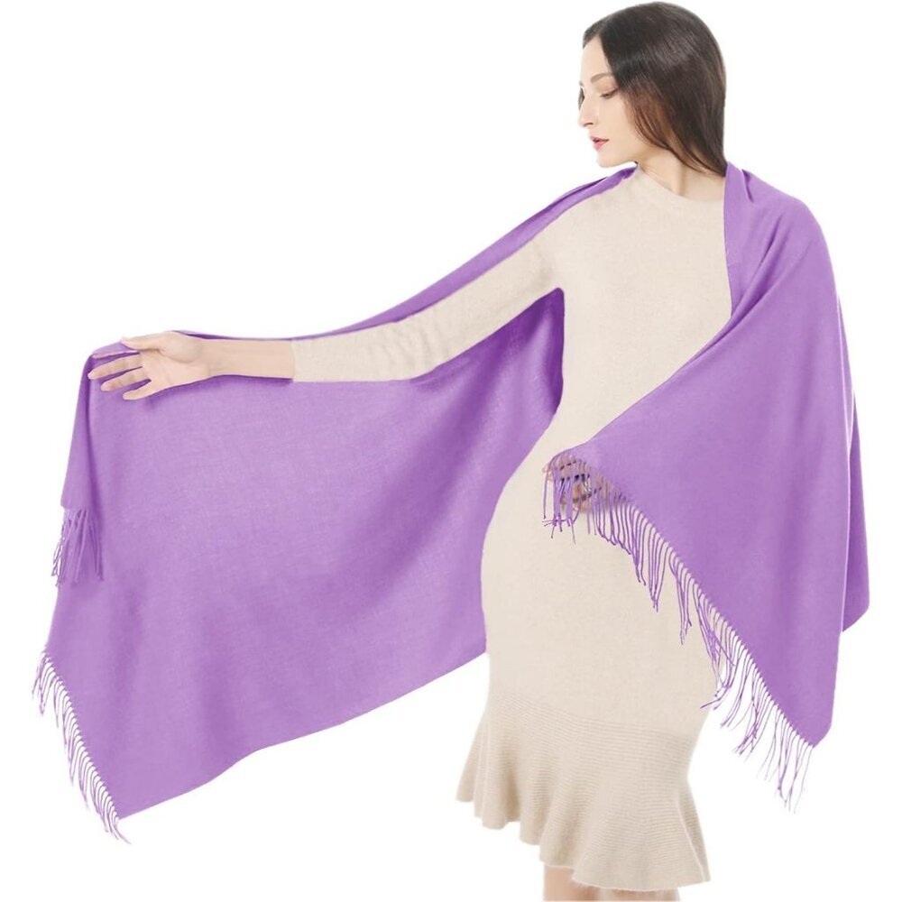 Womens  Lilac Pashmina Scarf Shawls & Wraps for Evening Dress Wedding Bridesmaid